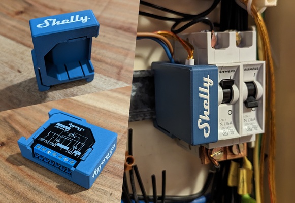 shelly din rail mount by layercake hobby & diy electronics dinrail 3d print model - Mito3D