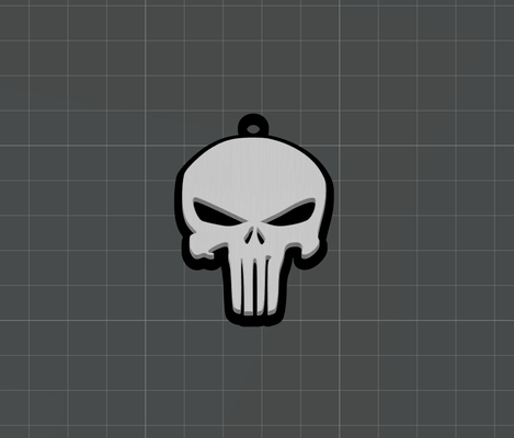 punisher skull keychain - ams required by lilac rage art signs & logos logo key chain keyring ring comics comic comicbook marvel 3d print model - Mito3D