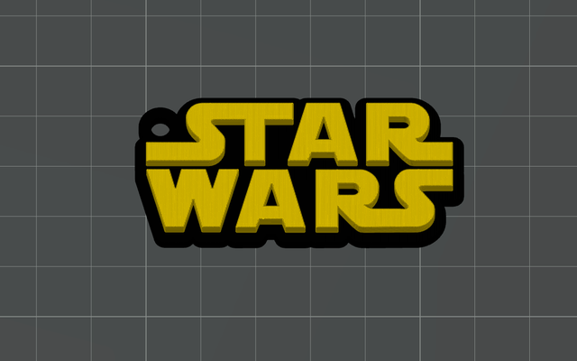 star wars logo keychain - ams required by lilac rage art signs & logos key chain keyring ring movie movies force baby yoda grogu 3d print model - Mito3D