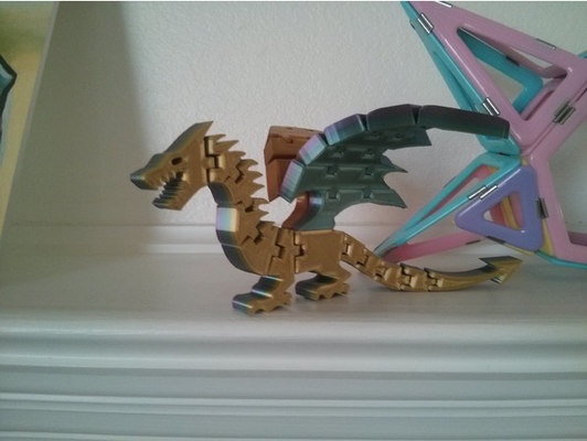 più forte più veloce flexi dragon remixato by scottj21 giocattoli giochi articolato drago giocattolo regalo ragazzi creatura 3d print model - Mito3D