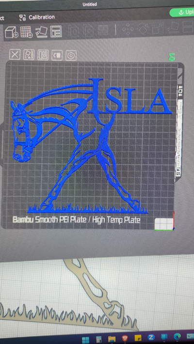 horse isla remixed by longbeachraider art signs & logos nameplate 3d print model - Mito3D