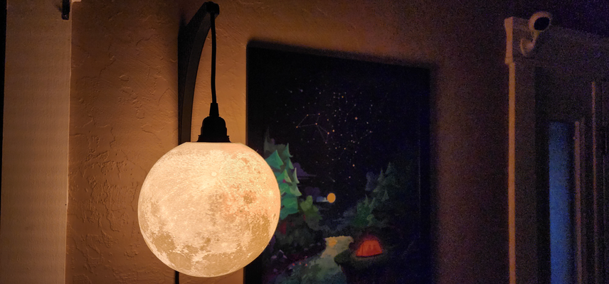 lua litofano luminária 8 polegada diâmetro by siderspersonalizado casa decoração iluminação luz noturna 3d print model - Mito3D