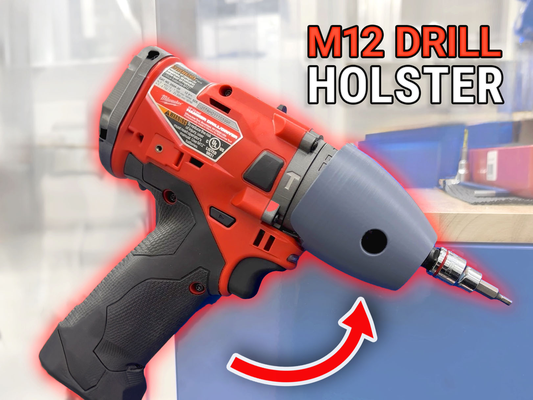 milwaukee m12 fuel 1 2 driver mount holster by pdx cnc tools holder drill milwaukeefuel milwaukeeadapter 3d print model - Mito3D
