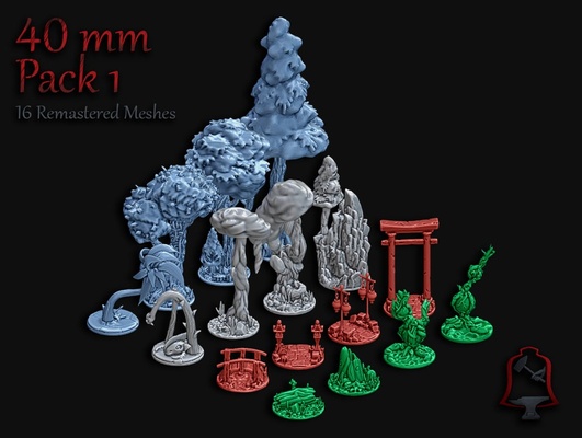 40 mm follaje abierto insertar paquete by camino lebl juguetes juegos dnd forja mesa terreno wargaming 3d print model - Mito3D