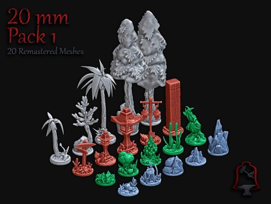 20 mm openfoliage insert pack by calelebl toys & games dnd forest tabletop terrain wargaming 3d print model - Mito3D