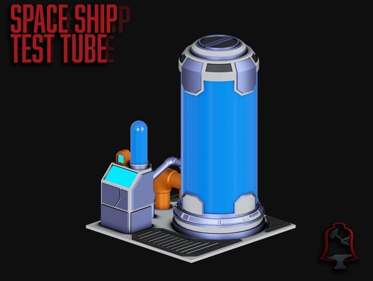 space ship testing tube by calelebl toys & games openfoliage spaceship tabletop wargaming warhammer 3d print model - Mito3D