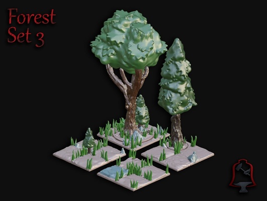openfoliage floresta conjunto 3 by lebl brinquedos jogos dnd forja aberta tampo mesa jogo terreno árvore wargaming 3d print model - Mito3D