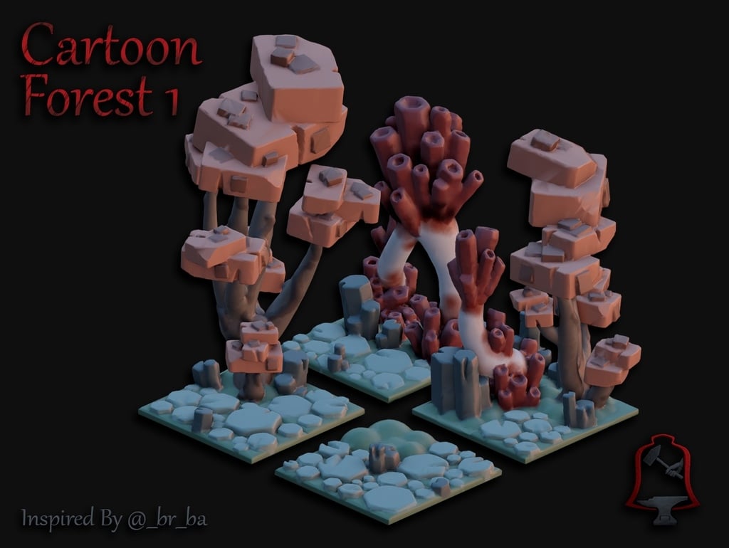 alieno foresta cartone animato by percorso lebl giocattoli giochi dnd fantasia openfoliage tavolo terreno wargameterrain wargaming 3D print model - Mito3D