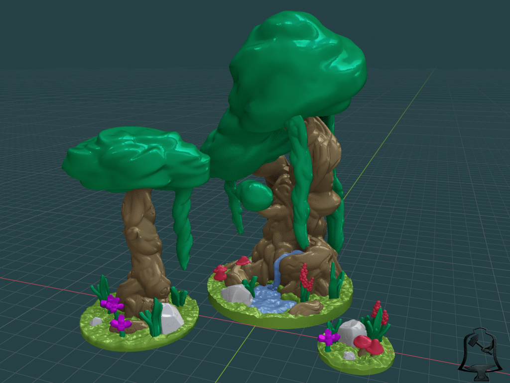 openfoliage foresta impostato completare pacco by percorso lebl giocattoli giochi dd dnd fantasia fogliame openforge tavolo terreno albero gioco guerra wargaming 3D print model - Mito3D