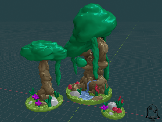 follaje abierto bosque conjunto completar paquete by camino lebl juguetes juegos dd dnd fantasía forja mesa juego terreno árbol guerra wargaming 3d print model - Mito3D