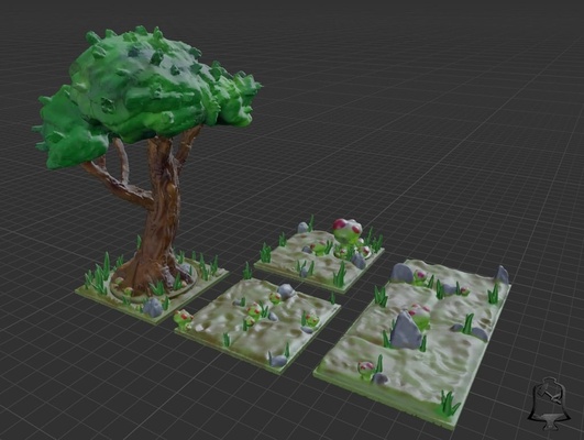 ouvert feuillage profond forêt ensemble soutien libre by chemin lebl jouets jeux dd dnd fantaisie openforge table wargaming terrains guerre 3d print model - Mito3D