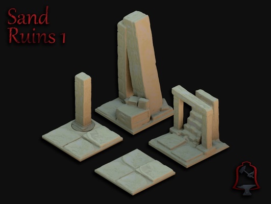feuillage ouvert sable ruines by chemin lebl jouets jeux dnd jeu openforge table terrain wargaming terrains guerre 3d print model - Mito3D