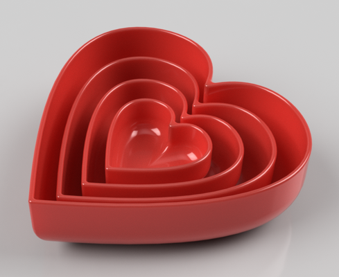 yuvalama kalp kaseler by robertw araçlar organizatörler sevgililer gönül yarası 3d print model - Mito3D