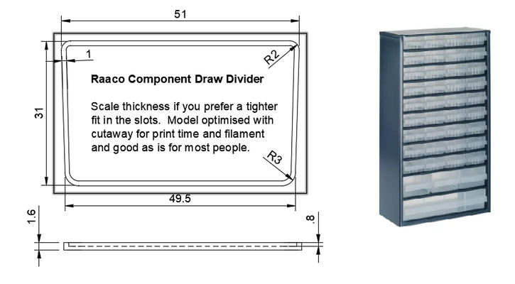 zeichnen teiler folgen komponente kabinett by enly1 hobby diy elektronik schubladenteiler 3d print model - Mito3D