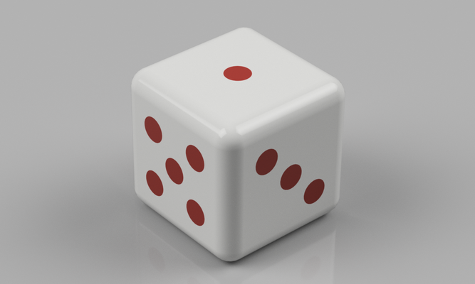 dual color die v2 by robertw toys & games board dice dualcolor 3d print model - Mito3D
