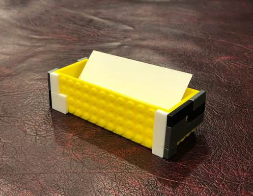 lego compatible business card holder by robertw tools organizers businesscards businesscardholder legocompatible 3d print model - Mito3D