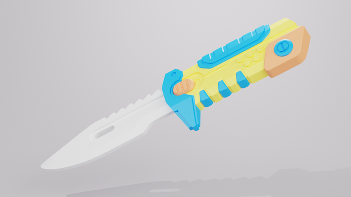 valoroso blastx polimero knifetech rivestito coltello by raro caramella design oggetti scena cosplay replica arma puntello jett 3d print model - Mito3D