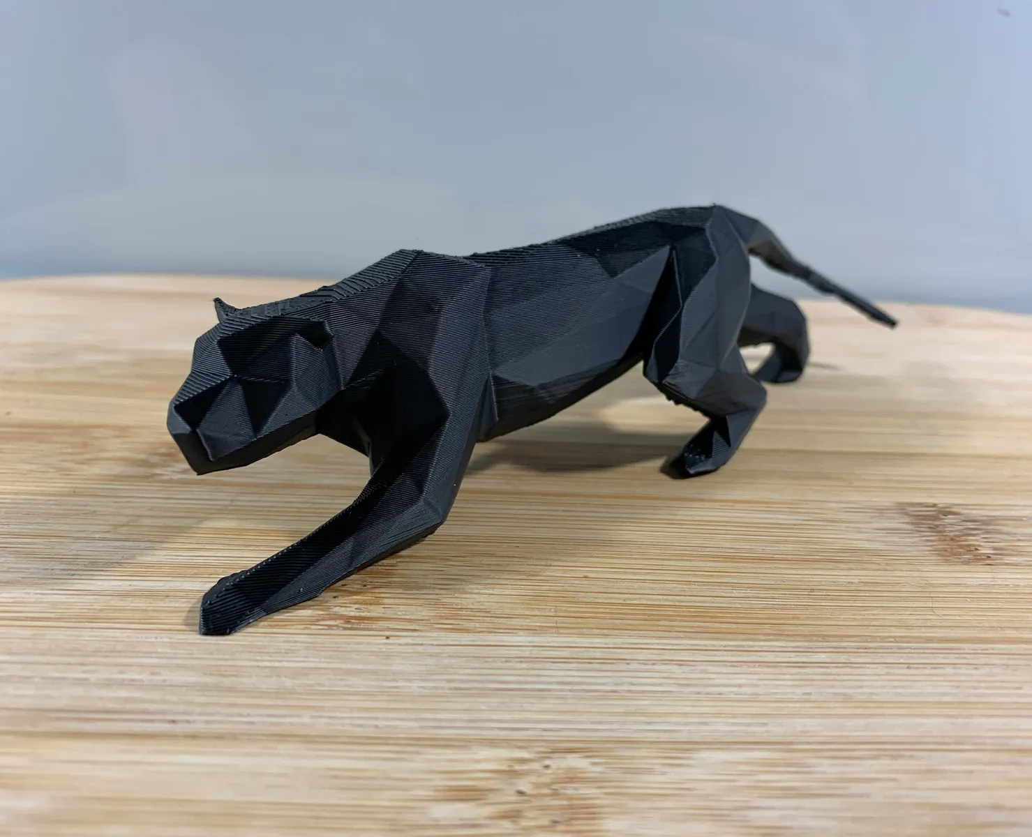 poly panther neu gemischt by restauriertoctor kunst skulpturen lowpoly lowpolyanimal niedriges polygon tier skulptur 3D print model - Mito3D