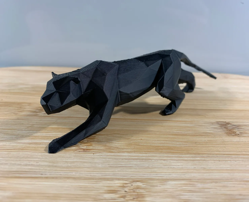 poli pantera remixado by médico restaurador arte esculturas pobre polianimal polígono animal escultura 3d print model - Mito3D