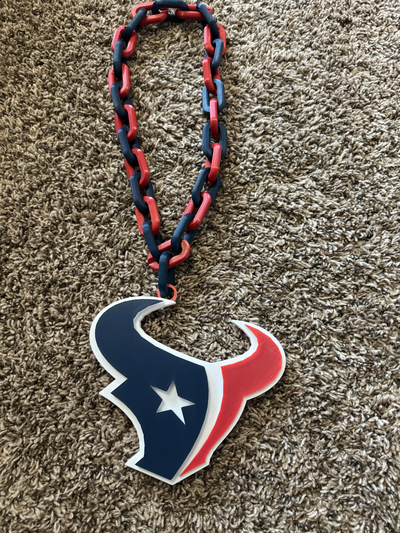texans oversized chain necklace by billrobland art signs & logos nfl texas football 3d print model - Mito3D