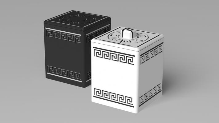 azteco scatola by kardes design domestico ufficio conservazione ams colorato arte elegante 3d print model - Mito3D