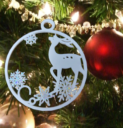 deer christmas ornament by grumpy ol vet printing household decor 3d print model - Mito3D