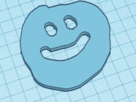smiley face by nikita bilenko art 2d super smile happy fun funny comic 3d print model - Mito3D