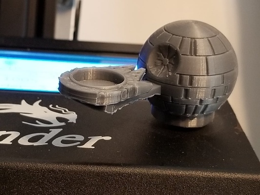 death star falcon rotary knob 6mm shaft creality ender 3 5 cr-10 cr-20 remixed by imagine-reality 3d printer accessories button control cr20 cr10 darkside darth deathstar empire ender5 ender-3 ender-5 ender3 han lithophane millenium openscad rotaryencoder rotory selector skywalker solo spinner starwars tractorbeam vader 3d print model - Mito3D