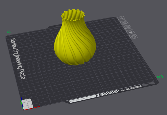 spiral bulb vase 100mm by 3d-additive manufacturing art sculptures 3d print model - Mito3D