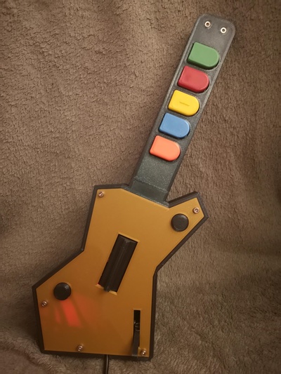 mini violão herói rocha banda clone controlador remixado by alemanha ferramentas aparelhos música rock instrumento heroi guitarra bandhero 3d print model - Mito3D