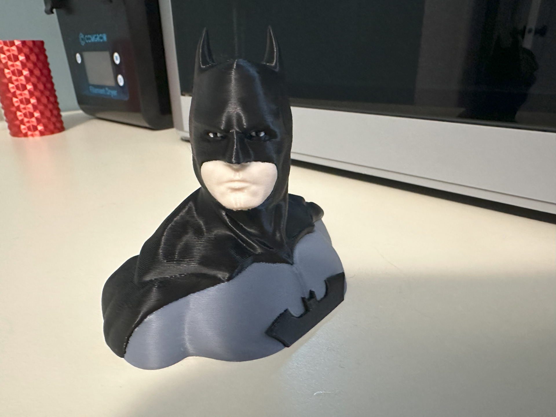 colored batman bust remixed by knepperadam art sculptures color dark knight dc 3D print model - Mito3D