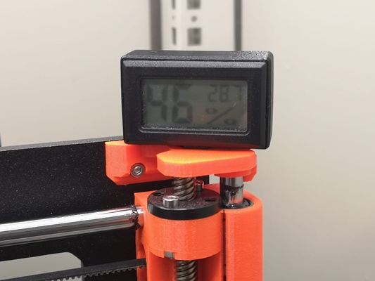 thermometer mount mk3 x-axis remixed by germandarknes 3d printer accessories enclosure mk3s thermometerholder thermometermount 3d print model - Mito3D