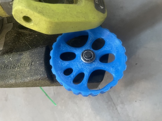 replacement trimmer wheel by spencervallintine household garden lawnmowerpart 3d print model - Mito3D