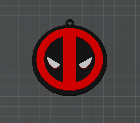 deadpool logo keychain - ams required by lilac rage art signs & logos dead pool symbol marvel key chain keyring ring 3d print model - Mito3D