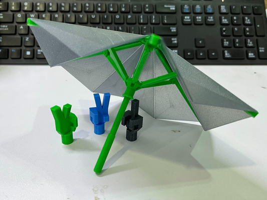 dobrável mini guarda chuva by collinliao brinquedos jogos impressão in colocar 3d print model - Mito3D
