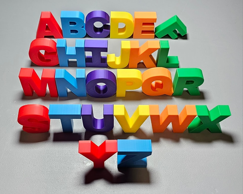 agmsy vermelho alfabeto by cartão gorjeta educação modelos letras educacional 3d print model - Mito3D