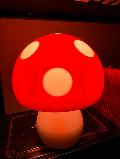 champignon lampe casquette remixé by occupésplash ménage maison modèles abat jour ombre champignons nuit lumière bureau 3d print model - Mito3D