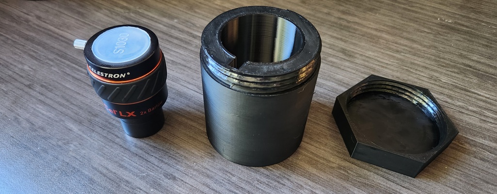 celestron x-cel lx barlow lens case - 2x by austinphilp tools organizers tpu screwtop telescope jar containers shockabsorber 3d print model - Mito3D