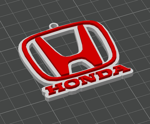 honda porte clés by impression métallisée mode modèles auto voiture 3d print model - Mito3D