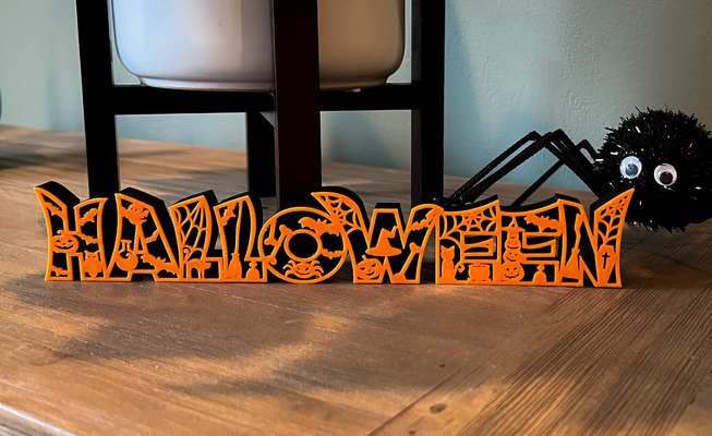 halloween decorazione cartello by lindnjoe domestico arredamento dettagliata strati 3d print model - Mito3D