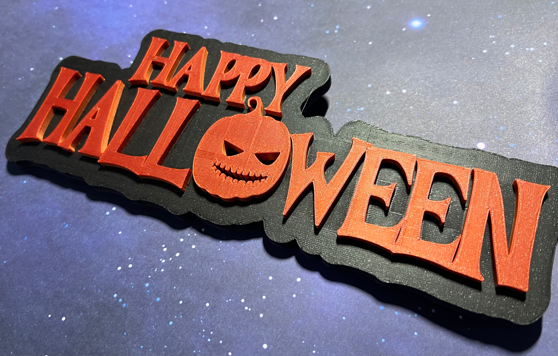happy halloween by 3dimension customs household decor 2023 pumpkin jack o latern happyhalloween holiday holidaydecor decoration holidaydecoration sign letters cool awesome epic wow signage party spooky spookycrafts spookyhalloween jackolantern carving 3D print model - Mito3D