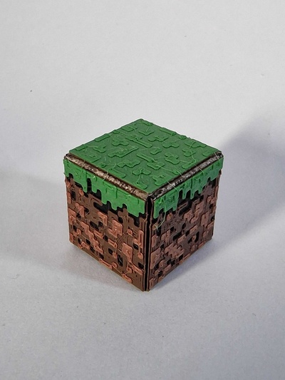 minecraft grass block color by layer tschafer toys & games characters minecraftfigures minecraftblock 3d print model - Mito3D