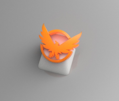 division shd cherry mx keycap by ryxxi tools gadgets thingiverse phoenix bird 2 logo video game keyboard 3d print model - Mito3D