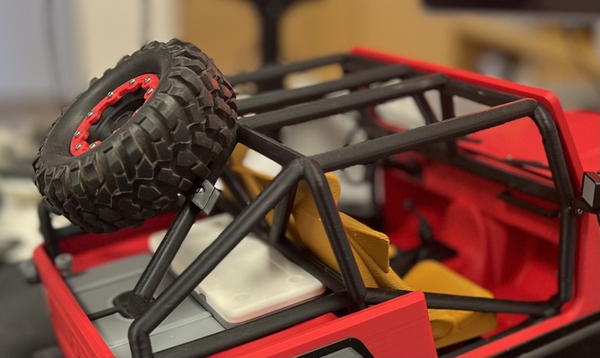 thumper 1 8 scale - sparewheel holder by trendspoke hobby & diy robotics rccar 3d print model - Mito3D