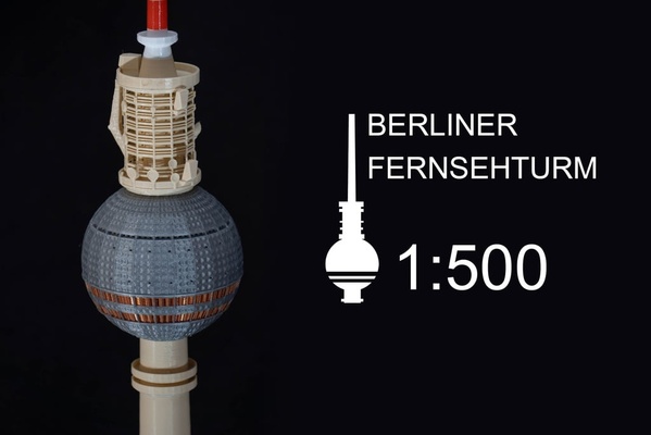 ciambella torre televisione berlino 1 500 by vandragon de miniature architettura edificio germania punto riferimento punti turm 3d print model - Mito3D