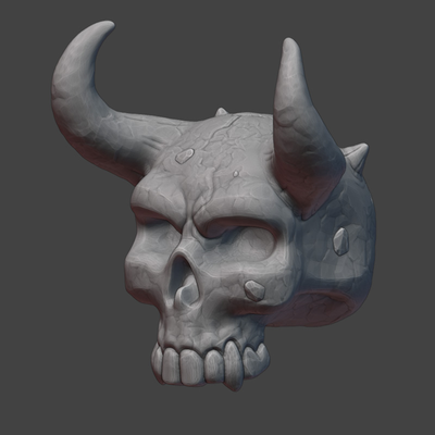 3x devilish skulls by gamesbreakingcode art sculptures skull halloween spooky horror miniature warhammer environment decoration 3d print model - Mito3D