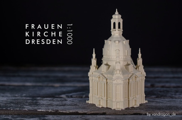 frauenkirche dresden by vandragon de miniatures architecture lutheran baroque building church germany landmark landmarks reformation sachsen saxony symbol 3d print model - Mito3D
