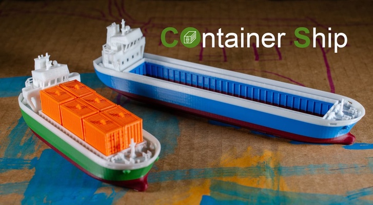 konteyner gemi by vandragon hobi kendin yap araçlar banyo küvet tekne tekneler kargo gemisi çocuklar yüzer gemiler yüzmek oyuncak oyuncaklar 3d print model - Mito3D