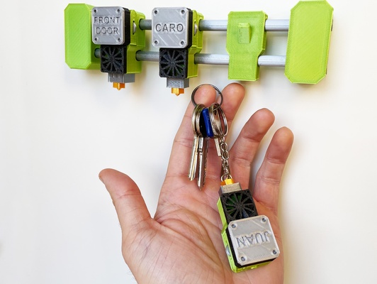 x eixo chave suporte by filar3d casa escritório chaveiro 3d print model - Mito3D