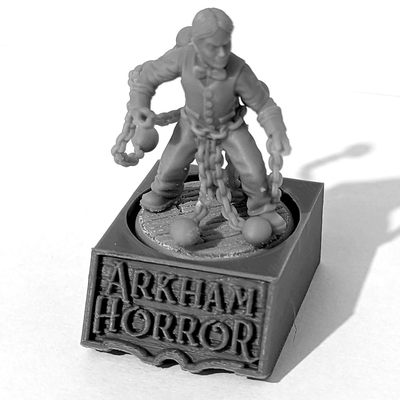 arkham horror miniatura base by 3draft laboratorio juguetes juegos caracteres accesorios tablero juego mesa lovecraftianohorror 3dprintedgaming componentes miniaturas piezas personalizadas arkhamhorrorlcg eldritchhorror 3d print model - Mito3D